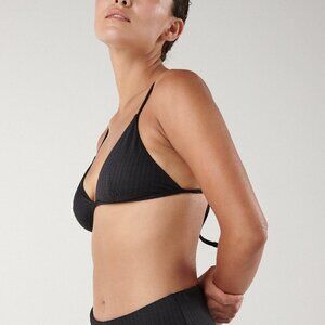 OOKIOH Bocas Black Ribbed Bikini Top - Extra Small - NWT